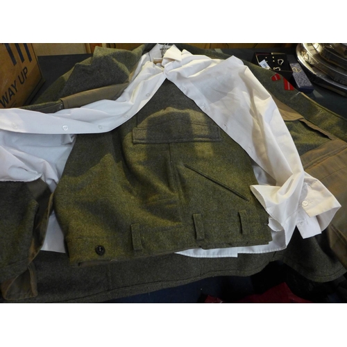 350 - A GOOD QUALITY REPLICA NAZI GERMANY SS UNIFORM SIZE LARGE COMPRISING JACKET WITH ASSORTED BRAVERY AW... 