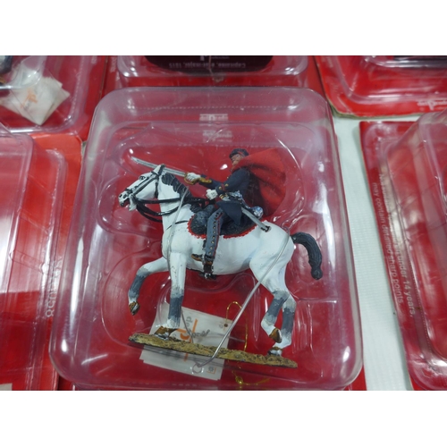 371 - FOURTEEN BOXED HAND PAINTED DEL PRADO NAPOLEONIC WAR MOUNTED FIGURES TO INCLUDE MARSHALL BLUCHER PLU... 