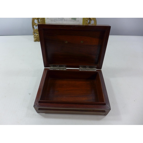 377 - A MAHOGANY BOX WITH BRASS NAVAL BADGE AND A FRAMED ACCOUNT OF WAGES MARKED TITANIC, DATED 1912, 22 X... 