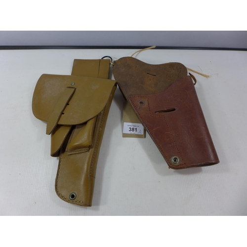 381 - A US LEATHER HOLSTER AND ANOTHER LEATHER HOLSTER (2)