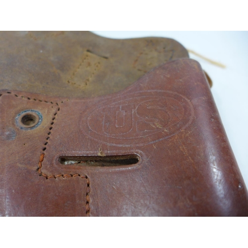 381 - A US LEATHER HOLSTER AND ANOTHER LEATHER HOLSTER (2)