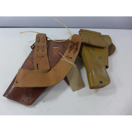 381 - A US LEATHER HOLSTER AND ANOTHER LEATHER HOLSTER (2)