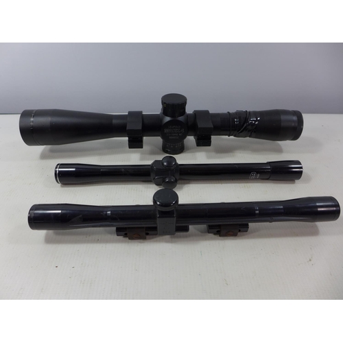 383 - A LEAPOLD MARK 4 3.5 - 10 X 40 TELESCOPIC SIGHT, AND TWO B.S.A. TELESCOPIC SIGHTS (3)