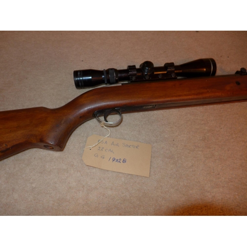 394 - A B.S.A. .22 CALIBRE AIR SPORTER AIR RIFLE, 46CM BARREL, FITTED TASCO PRONGHORN TELESCOPIC SIGHTS