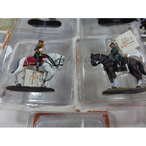 400 - THIRTEEN BOXED DEL PRADO HAND PAINTED FIGURES ON HORSEBACK, TO INCLUDE MEDIEVAL, CRIMEAN ETC