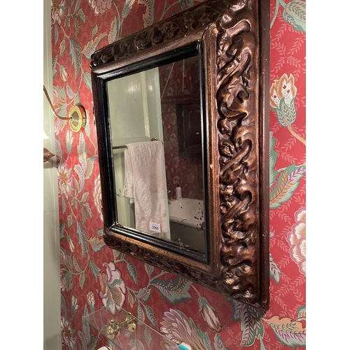 2960 - A WALL MIRROR WITH GILT GESSO FRAME