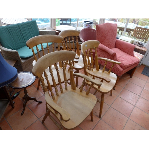 2980 - FOUR BEECHWOOD KITCHEN CHAIRS