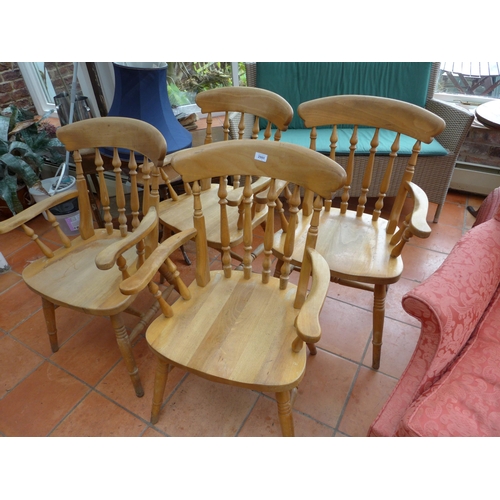 2980 - FOUR BEECHWOOD KITCHEN CHAIRS