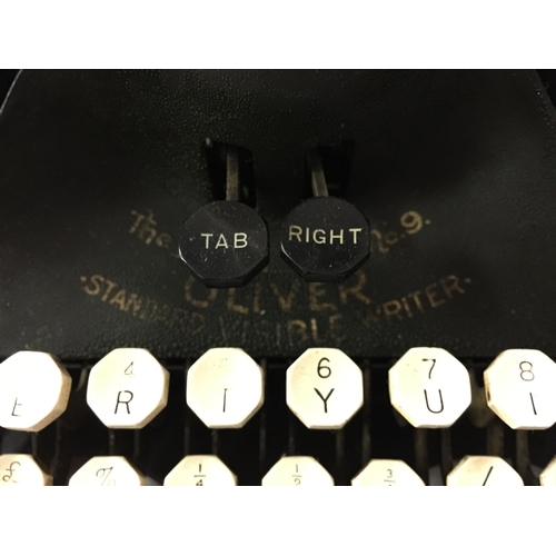 3 - A VINTAGE 'THE OLIVER NO.9' BAT WING TYPEWRITER C 1913