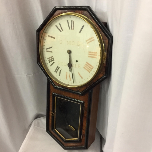 67 - A VINTAGE WALL CLOCK D. NEILD ROCHDALE