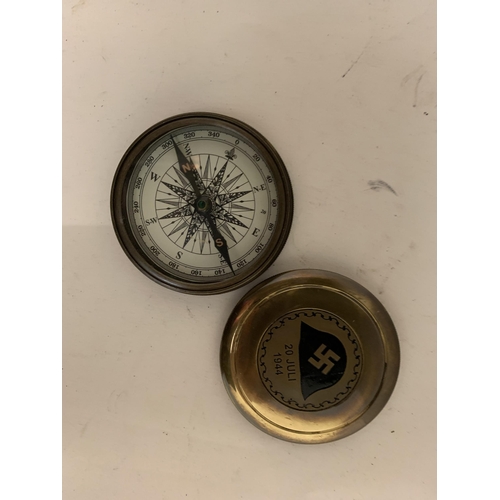 201 - A BRASS GERMAN STYLE COMPASS