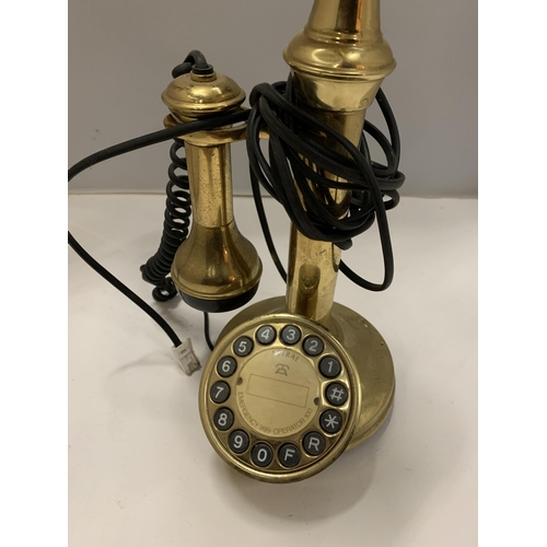 205 - A VINTAGE STYLE CANDLESTICK TELEPHONE WITH PUSH BUTTONS