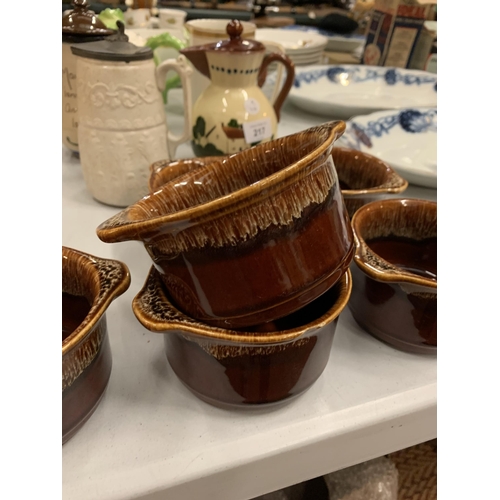 216 - A SET OF SIX EARTHENWARE BOWLS