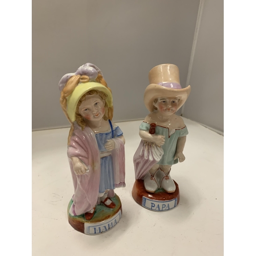 221 - TWO CERAMIC FIGURES ENTITLED MAMA AND PAPA