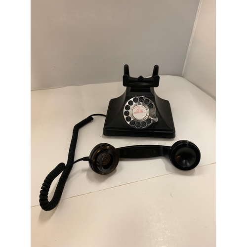 85 - A VINTAGE STYLE ROTARY DIAL TELEPHONE IN MATT BLACK