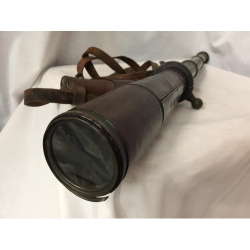 364 - A PRE WORLD WAR I MARK II THREE DRAW MILITARY BRASS TELESCOPE BY CLARKSON & CO 3912 TEL SIG DATED 19... 