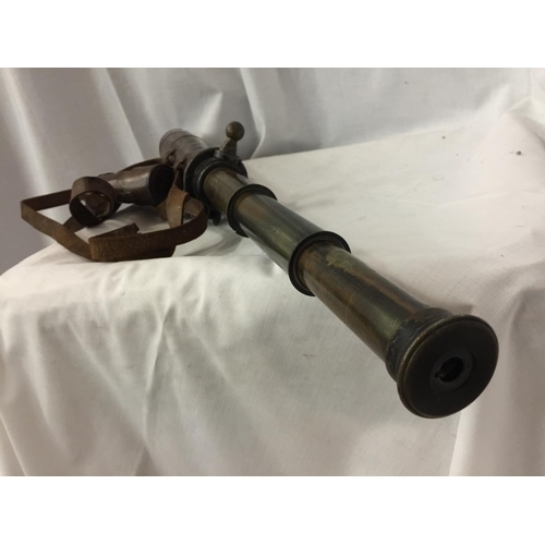 364 - A PRE WORLD WAR I MARK II THREE DRAW MILITARY BRASS TELESCOPE BY CLARKSON & CO 3912 TEL SIG DATED 19... 