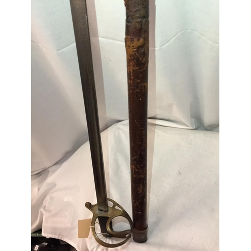 406 - AN 1849 PATTERN ARTILLERY OFFICERS SWORD, 83CM BLADE, WITH ACID ETCHED DECORATION, MARTIN HALL & CO ... 