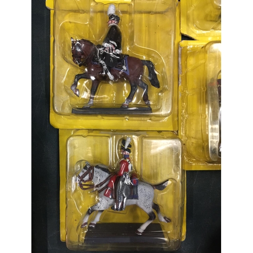 419 - FIVE BOXED HANDPAINTED DEL PRADO FIGURES OF NAPOLEONIC WAR CAVALRY