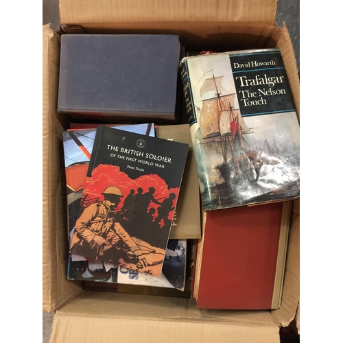 434 - THREE BOXES OF MILITARY RELATED BOOKS TO INCLUDE VIETNAM WAR, NAVY, POPPY APPEAR ETC