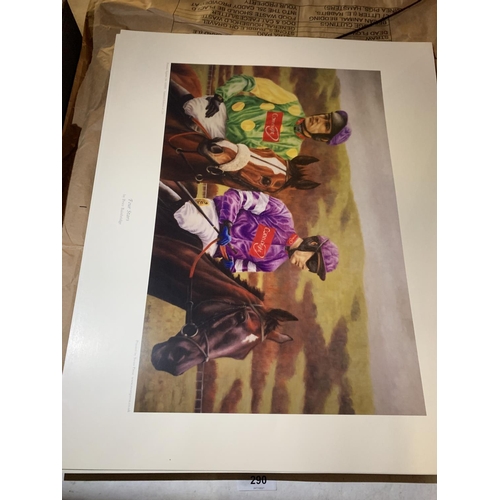 290 - A LARGE AMOUNT OF PRINTS ENTITLED 'KAUTO STAR WITH RUBY WALSH', 'BEST MATE' ETC.