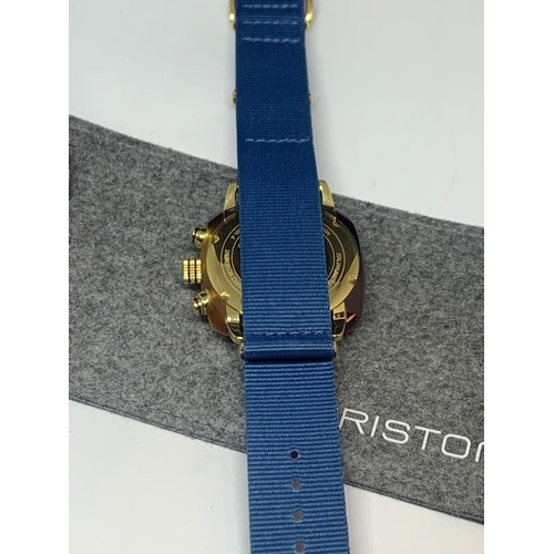 525 - AN AS NEW AND BOXED BRISTON DIVERS WRIST WATCH WITH BAG AND BOX SEEN WORKIBG BUT NO WARRANTY