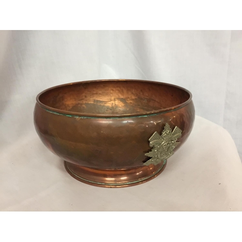 438 - A MILITARY HIGHLAND LIGHT INFANTRY COPPER BOWL