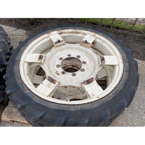 119 - ROW CROP WHEELS 8 STUD TO SUIT A VALTRA TRACTOR OR SIMILAR REAR 230/95R 48 FRONT 8.3/8R 36 NO VAT