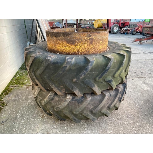 235 - A PAIR OF DUAL WHEELS & TYRES +VAT