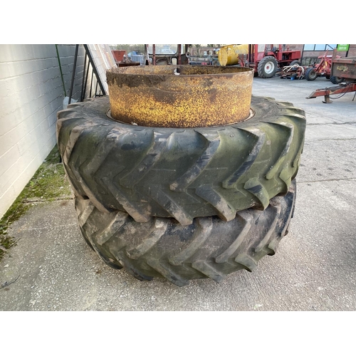 234 - A PAIR OF DUAL WHEELS & TYRES NO VAT