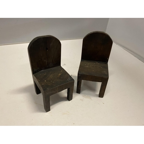 67 - TWO SMALL CHAIRS POSSIBLY APPRENTICE PIECES