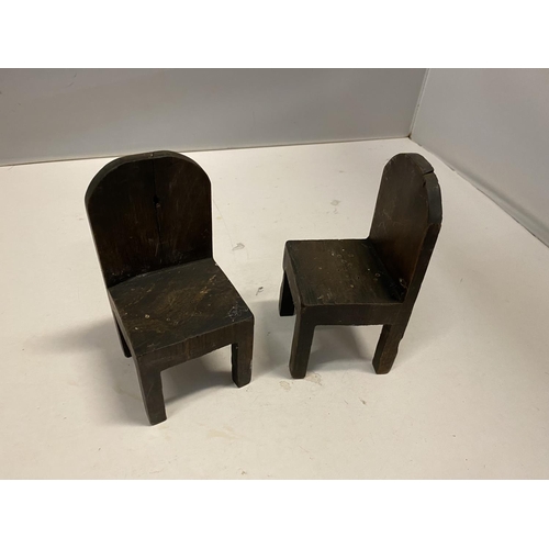 67 - TWO SMALL CHAIRS POSSIBLY APPRENTICE PIECES