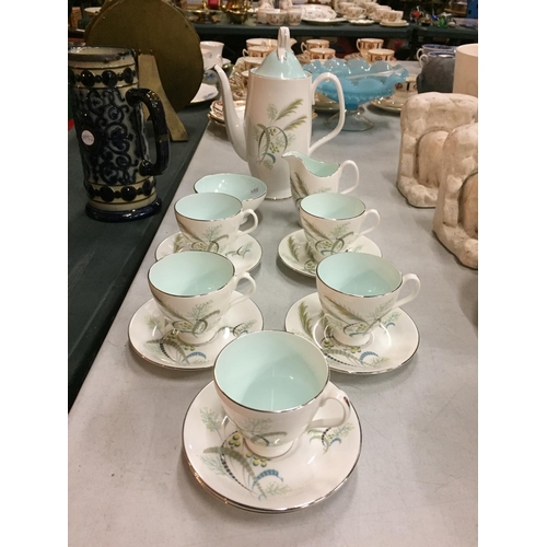 239 - A QUANTITY OF ROYAL ALBERT 'FESTIVAL' TEAWARE TO INCLUDE, FIVE CUPS AND SAUCERS, COFFEE POT, CREAM J... 