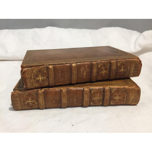 399 - A TWO VOLUME SET OF POEMS BY WILLAM COWPER, OF INNER TEMPLE, VOLUMES 1 AND 2 PUBLISHED BY J. JOHNSON... 