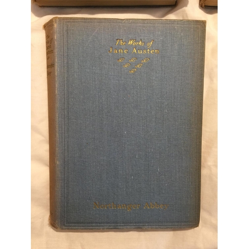 406 - A COMPLETE ADELPHI COLLECTION OF GILT LETTERED HARDBACKS 'THE WORKS OF JANE AUSTEN'. TO INCLUDE, PRI... 