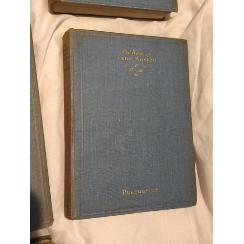 406 - A COMPLETE ADELPHI COLLECTION OF GILT LETTERED HARDBACKS 'THE WORKS OF JANE AUSTEN'. TO INCLUDE, PRI... 