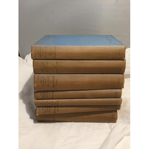 406 - A COMPLETE ADELPHI COLLECTION OF GILT LETTERED HARDBACKS 'THE WORKS OF JANE AUSTEN'. TO INCLUDE, PRI... 