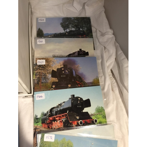 410 - A LARGE COLLECTION OF APPROXIMATELY 500 SLEEVED VINTAGE POSTCARDS, CONSISTING OF LOCOMOTIVES INCLUDI... 