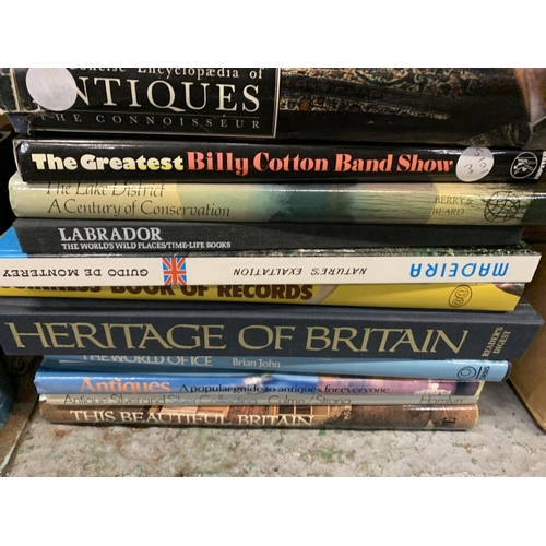 419 - AN ASSORTMENT OF HARDBACK BOOKS MOSTLY RELATING TO BRITISH HISTORY, GEOGRAPHY AND ANTIQUES