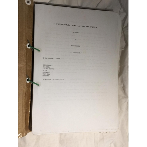 432 - A MANUSCRIPT OF 67,000 WORDS ENTITLED 'DOWNFALL OF A MINISTER' BY KENNETH GUNNELL PRINTED 1999