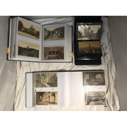 436 - THREE ALBUMS CONTAINING VINTAGE POSTCARDS MAINLY PRINTED IN BLACK AND WHITE