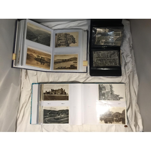 436 - THREE ALBUMS CONTAINING VINTAGE POSTCARDS MAINLY PRINTED IN BLACK AND WHITE