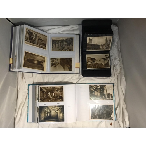 436 - THREE ALBUMS CONTAINING VINTAGE POSTCARDS MAINLY PRINTED IN BLACK AND WHITE