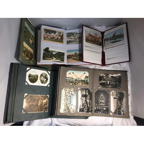 437 - A LARGE COLLECTION OF VINTAGE POSTCARDS IN FIVE ALBUMS TO INCLUDE MOSTLY VARIOUS GEOGRAPHICAL LOCATI... 