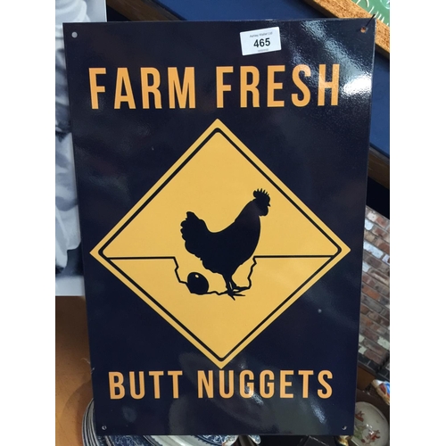 465 - A CHICKEN NUGGETS METAL SIGN