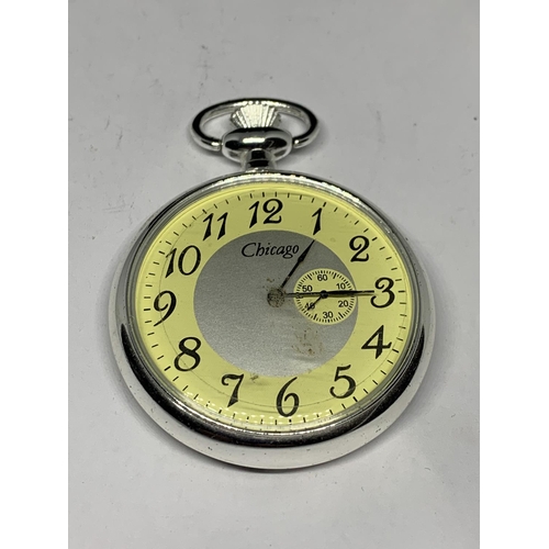 541 - A POCKET WATCH COMMEMORATING CENTURY OF PROGRESS 1833 - 1933 WORLD FAIR CHICAGO SEEN WORKING BUT NO ... 