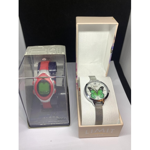 547 - TWO BOXED WRISTWATCHES TO INCLUDE A LIMIT BUTTERFLY DESIGN AND A REFLEX