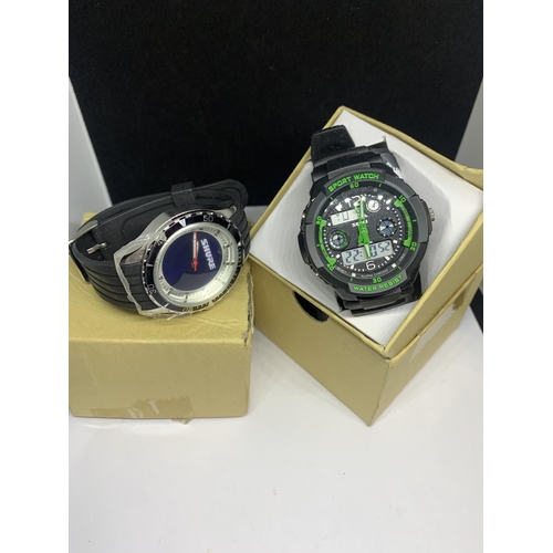 558 - TWO WRISTWATCHES TO INCLUDE A SHURE AND A DIGITAL WITH BOXES