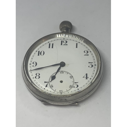 645 - A MARKED SILVER OPEN FACED POCKET WATCH