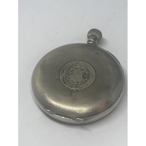 645 - A MARKED SILVER OPEN FACED POCKET WATCH